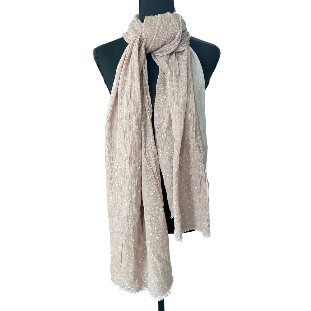Crinkled Blush Pink Lightweight Scarf Neutral Soft Romantic Cottagecore Normcore - Picture 1 of 6